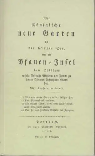 Buch: Der königliche neue Garten..., 1991, Stiftung Schlösser und Gärten