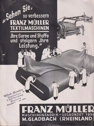 Werbung: Franz Müller Maschinenfabrik, M. Gladbach (Rheinland), Reklame