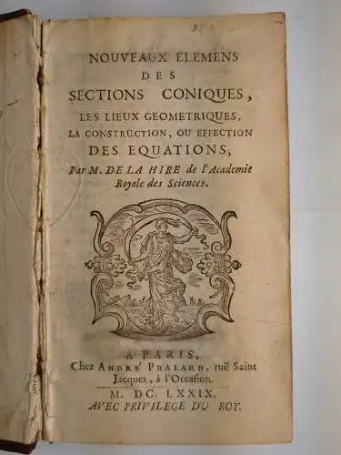 Buch: Nouveaux elements des sections coniques ... 1679, Philippe de la Hire