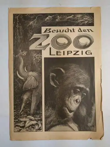 Faltblatt: Besucht den Zoo Leipzig, mit gesamt 10 Schwarzweißfotos