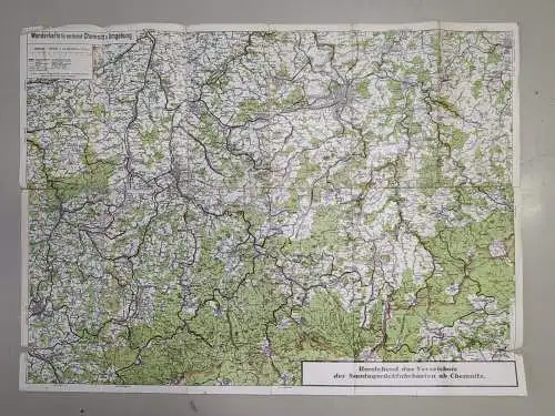 Karte: Wanderkarte für das Gebiet Chemnitz und Umgebung, O. Spohr, gebraucht gut