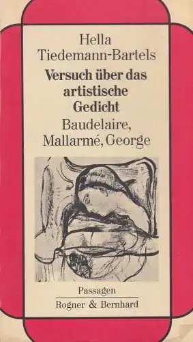 Buch: Versuch über das artistische Gedicht, Tiedemann-Bartels, Hella, 1971