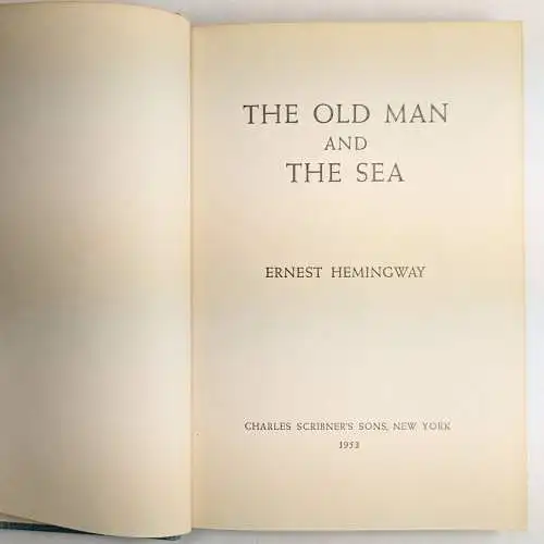 Buch: The Old Man and the Sea, Ernest Hemingway, 1953, Charles Scribner's Sons