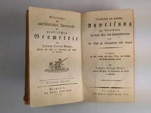 Buch: Anweisung zur Verzeichnung der Land-, See- und Himmelscharten... 1794 Palm