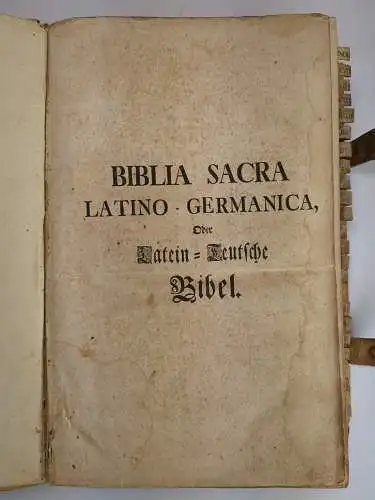 Biblia: Biblia Sacra Latino-Germanica oder Latein-Deutsche Bibel, Erhard, 1730