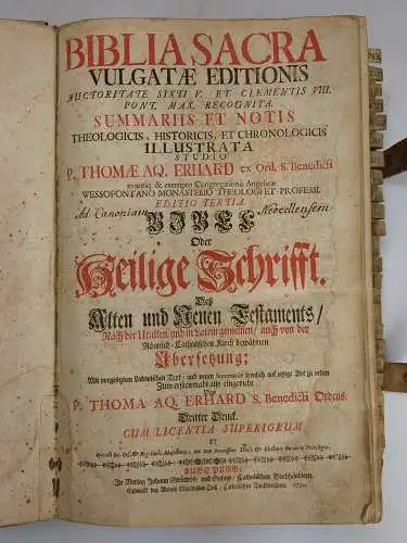 Biblia: Biblia Sacra Latino-Germanica oder Latein-Deutsche Bibel, Erhard, 1730