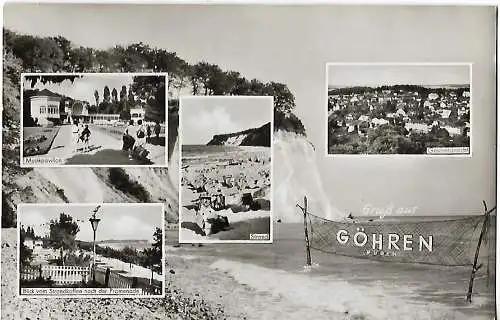 AK Gruß aus Göhren. Rügen. Musikpavillon. Strand. ca. 1959, gut