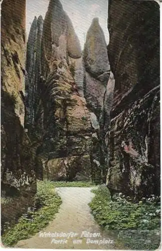 AK Wekelsdorfer Felsen. Partie am Domplatz. ca. 1915, Postkarte. Ca. 1915