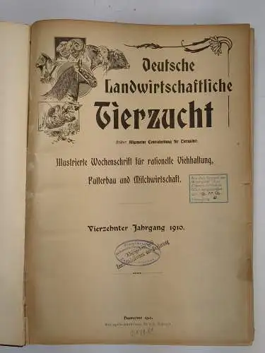 Buch/Zeitschrift: Deutsche landwirtschaftliche Tierzucht 14. Jg. 1910, Hartmann