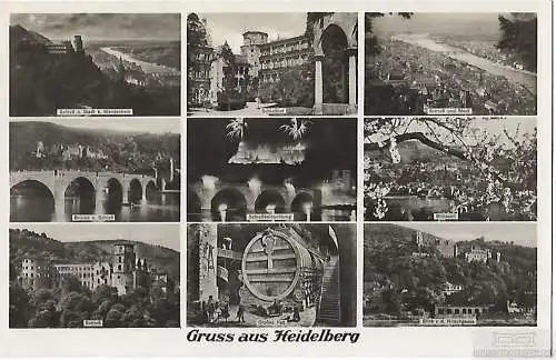 AK Gruss aus Heidelberg. Brücke und Schloß. Schloß und Stadt. ca... Postkarte