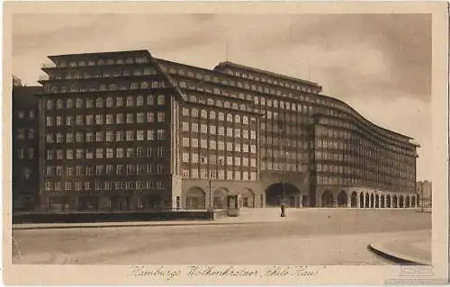 AK Hamburgs Wolkenkratzer Chile Haus . ca. 1907, Postkarte. Serien Nr, ca. 1907