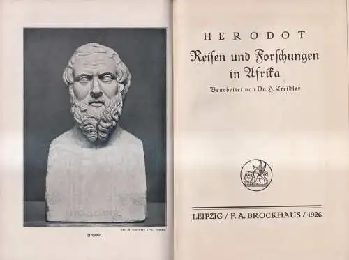 Buch: Reisen und Forschungen in Afrika, Herodot. Alte Reisen und Abenteuer, 1926