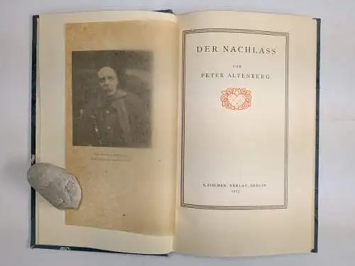 Buch: Der Nachlass von Peter Altenberg, 1925, Alfred Polgar, S. Fischer Verlag