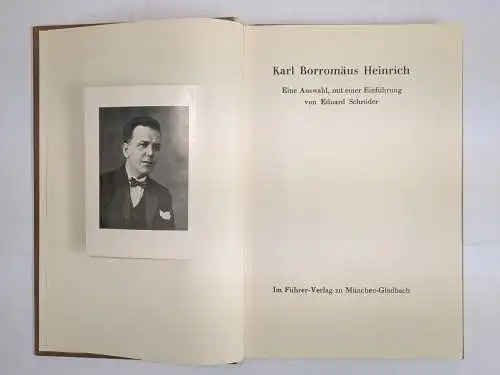 Buch: Karl Borromäus Heinrich, Eine Auswahl, Eduard Schröder, um 1930