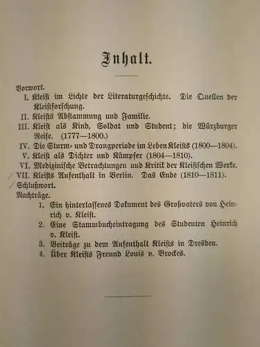 Buch: Das Kleist-Problem, S. Rahmer, 1903, Georg Reimer Verlag, gebraucht, gut