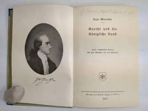 Buch: Goethe und die königliche Kunst, Huge Wernekke, 1923, Alfred Unger Verlag