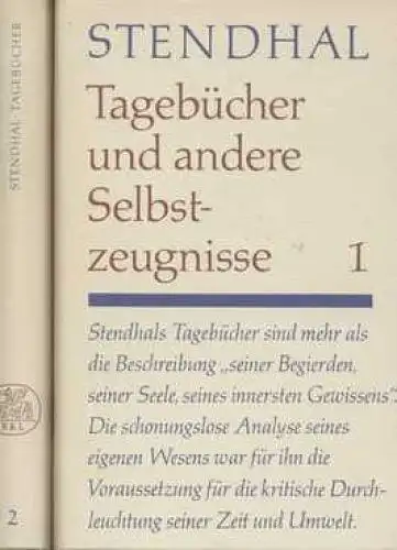 Buch: Tagebücher und andere Selbstzeugnisse, Stendhal. 2 Bände, Gesammelte Werke