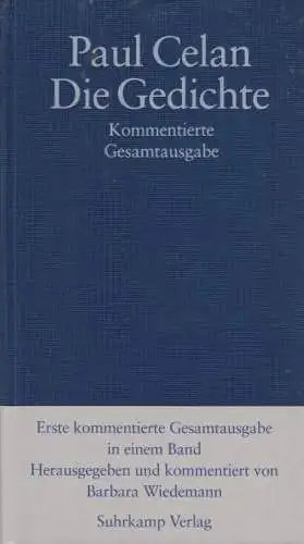 Buch: Die Gedichte, Celan, Paul. 2003, Suhrkamp Verlag, gebraucht, sehr gut