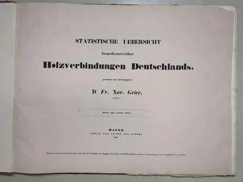 Buch: Statistische Übersicht bemerkenswerther Holzverbindungen Deutschlands 1841