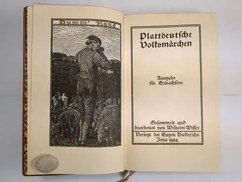 Buch: Plattdeutsche Volksmärchen für Erwachsene, Wilhelm Wisser, 1914 Diederichs