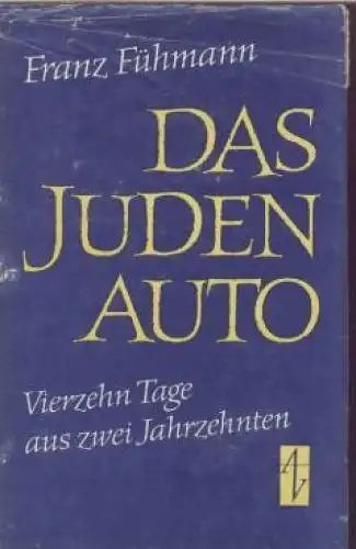 Buch: Das Judenauto, Fühmann, Franz. 1969, Aufbau Verlag, gebraucht, gut