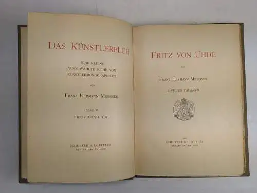 Buch: Fritz von Uhde, F. H. Meißner, 1900, Schuster & Loeffler, Künstlerbuch V