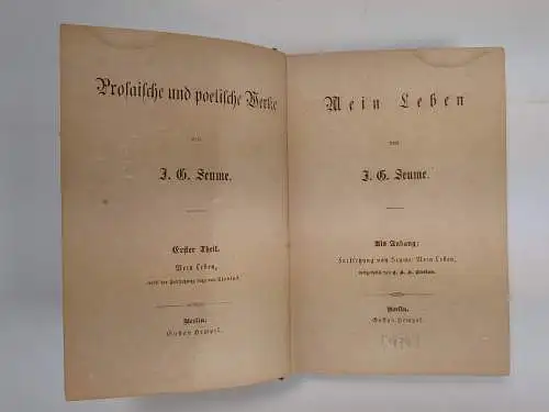 Buch: J. G. Seume - Prosaische und poetische Werke, 10 in 4 Bände, Gustav Hempel