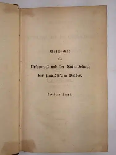 Buch: Geschichte des Ursprungs und der Entwicklung des französischen Volkes Bd 2