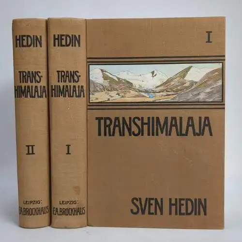 Buch: Transhimalaja, Hedin, Sven. 2 Bände, 1913, Verlag F. A. Brockhaus