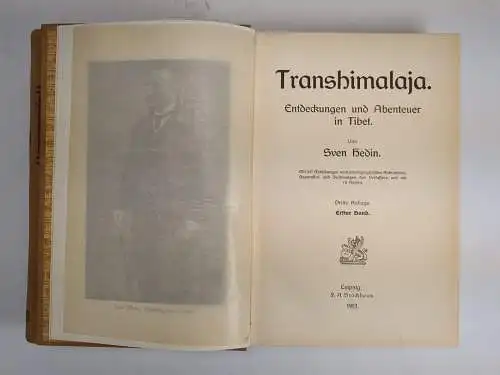 Buch: Transhimalaja, Hedin, Sven. 2 Bände, 1913, Verlag F. A. Brockhaus