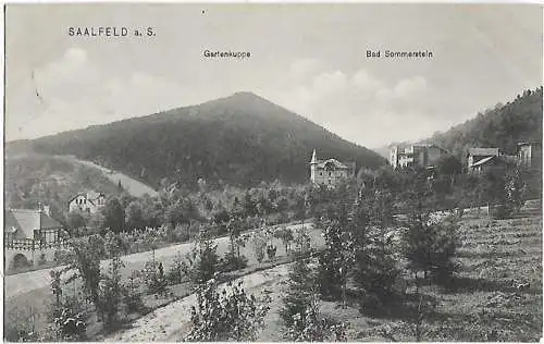 AK Saalfeld a.S. Gartenkuppe Bad Sommerstein. ca. 1910, Postkarte. Ca. 1910