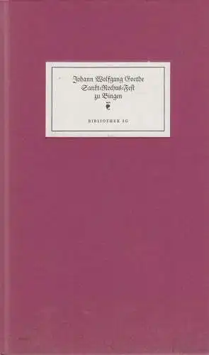 Buch: Sankt-Rochus-Fest zu Bingen. Goethe, Johann Wolfgang, 1988, Bibliothek SG