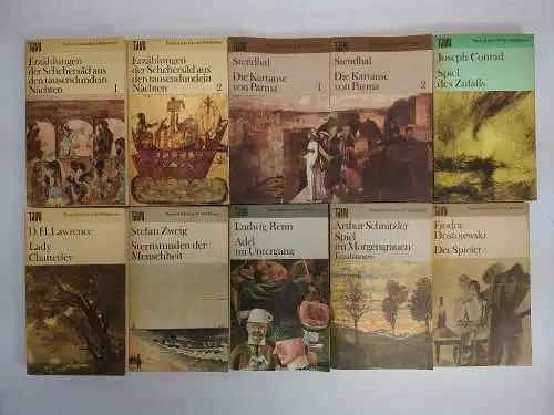 10 Bücher TdW Taschenbuch der Weltliteratur, Volk & Welt, Conrad, Zweig, Renn