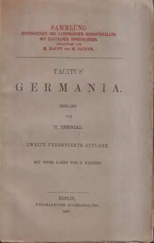 Buch: Tacitus Germania erklärt von U. Zernial, 1897, Weidmannsche Buchhandlung