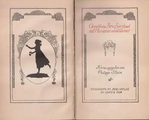 4 Bücher Goethes Briefe an Marianne von Willemer & Charlotte von Stein, Insel