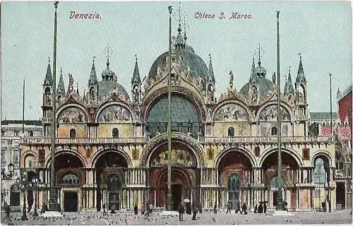 AK Venezia. Chiesa S. Marco. ca. 1910, Postkarte. Serien Nr, ca. 1910