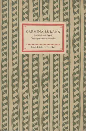 Insel-Bücherei 626, Carmina Burana, Buschor, Ernst, 1957, Insel Verlag