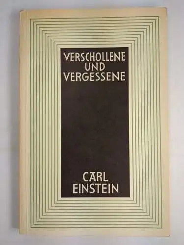 Buch: Carl Einstein, Verschollene und Vergessene, Sibylle Penkert, 1970, Steiner