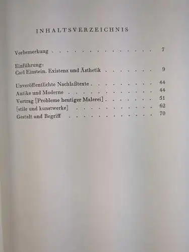 Buch: Carl Einstein, Verschollene und Vergessene, Sibylle Penkert, 1970, Steiner