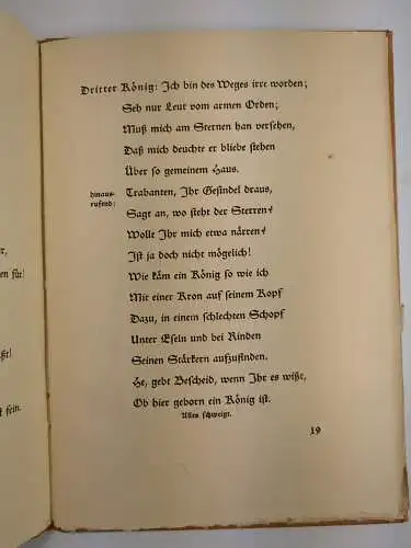 Buch: Krippenspiel, Rudolf Borchardt, 1922, Ernst Rowohlt Verlag, gebraucht, gut