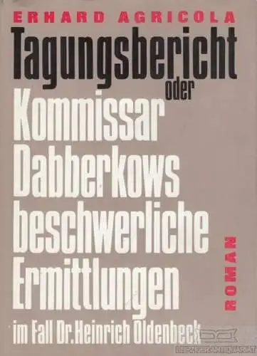 Buch: Tagungsbericht, Agricola, Erhard. 1986, Greifenverlag, gebraucht, gut