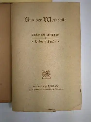 5 Bücher Ludwig Fulda, Cotta, 1987 ff., Seeräuber, Paradies, Talisman, Werkstatt