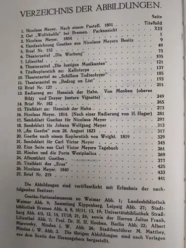 Buch: Goethes Bremer Freund Dr. Nicolaus Meyer, Hans Meyer, 1926, Schünemann