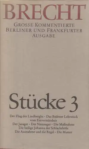 Buch: Brecht, Bertolt, Stücke 1, 1988, Aufbau/Suhrkamp, gebraucht, gut