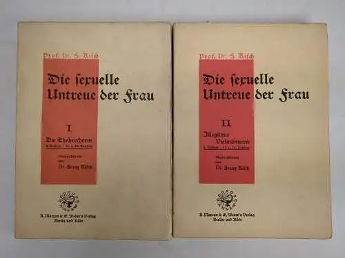 Buch: Die sexuelle Untreue der Frau I + II, 1930/31, Franz Kisch, Marcus & Weber