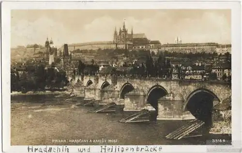 AK Praha. Hradcany a Karluv Most. ca. 1915, Postkarte. Serien Nr, ca. 1928