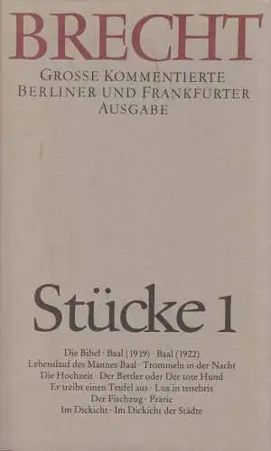 Buch: Brecht, Bertolt, Stücke 1, 1989, Aufbau/Suhrkamp, gebraucht, gut