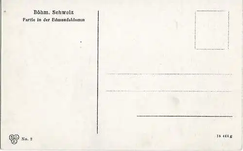 AK Partie in der Edmundsklamm. Böhm. Schweiz. ca. 1902, Postkarte. Ca. 1902