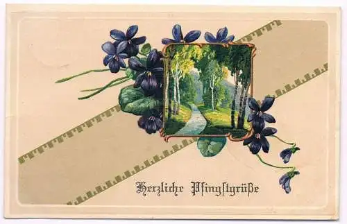 AK Herzliche Pfingstgrüße. Postkarte, ca. 1915, gebraucht, gut, gelaufen