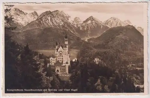 AK Königsschloss Neuschwanstein mit Schlicke und Vilser Kegel, R. Zerle